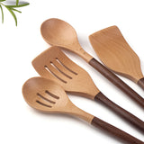 Load image into Gallery viewer, Wooden Spoon Cooking 5 Piece Bamboo Cutlery Set Apartment Essential Wooden Spatula Spoon Non-Stick Kitchen Utensil Set Premium Housewarming Gift Wooden Cutlery for Everyday Use