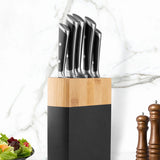 Load image into Gallery viewer, High Carbon Stainless Steel Cutlery Stainless Steel Kitchen Knife Set Two Rivets Forged Handle With Block With Wood Knife Stand Oval Knife Block 5 Slots Butcher Knife Holder