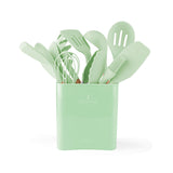 Load image into Gallery viewer, 12 piece set of Nordic kitchen utensils non-stick cookware cooking spatula spoon set light green wooden handle silicone kitchen