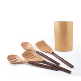 Load image into Gallery viewer, Wooden Spoon Cooking 5 Piece Bamboo Cutlery Set Apartment Essential Wooden Spatula Spoon Non-Stick Kitchen Utensil Set Premium Housewarming Gift Wooden Cutlery for Everyday Use