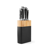 Load image into Gallery viewer, High Carbon Stainless Steel Cutlery Stainless Steel Kitchen Knife Set Two Rivets Forged Handle With Block With Wood Knife Stand Oval Knife Block 5 Slots Butcher Knife Holder