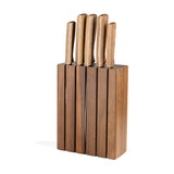 Load image into Gallery viewer, 5 Piece Kitchen Knife Set Wooden Handle with 5 Slot Kitchen Knife Holder Wooden Universal Knife Holder Universal Acacia Wood Knife Holder for Kitchen Counters